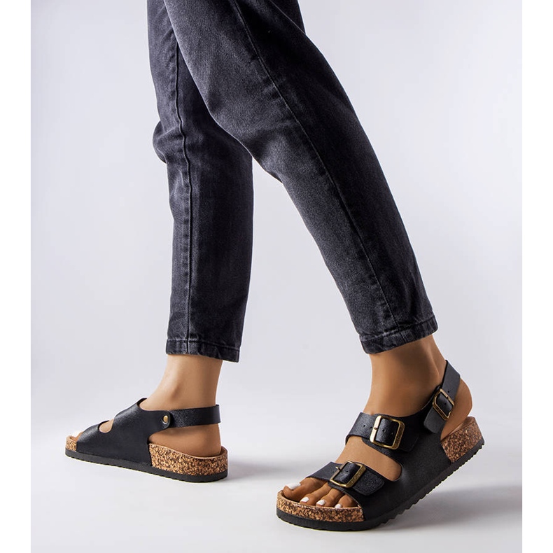 Sandali in sughero nero con fibbie di Lee Cooper LCW-22-35-1163L 2