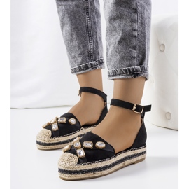 Espadrillas nere con zirconi Taimi nero 1