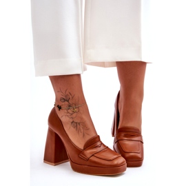 Sweet Shoes Décolleté Alisa con tacco alto color cammello marrone 3