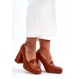 Sweet Shoes Décolleté Alisa con tacco alto color cammello marrone 2