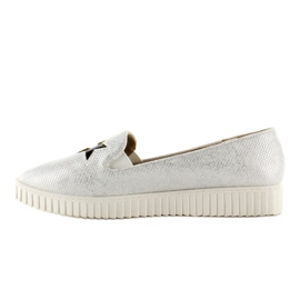 Sneakers con stelle, suola alta FE454 Bała bianco nero grigio 1