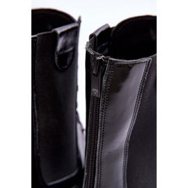 Stivaletti Worker Stringati da Donna in Pelle Neri Nicole 2836 nero 1