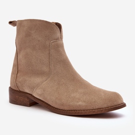Stivali da Donna in Camoscio Con Cerniera Beige Nicole 2829 1