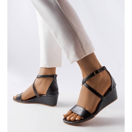 Sandali neri con zeppa di Flushing nero 1