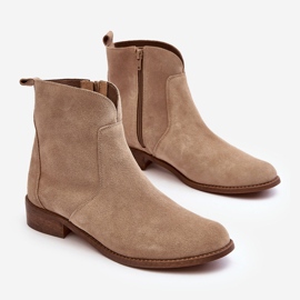 Stivali da Donna in Camoscio Con Cerniera Beige Nicole 2829 2