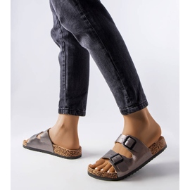 Ciabatte in sughero grigio con fibbie di Lee Cooper LCW-22-35-1153L 1