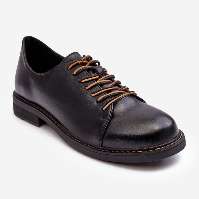 Vinceza Scarpe da donna stringate in pelle Nero Nakera 1
