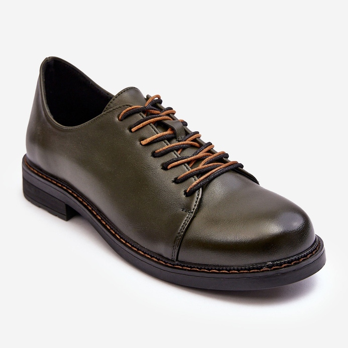 Vinceza Scarpe stringate da donna in pelle verde scuro Nakera 1