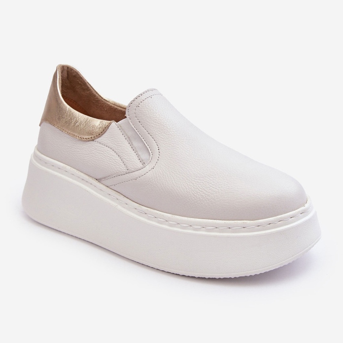Scarpe Sportive da Donna in Pelle con Plateau, Bianco Lemar Manish 1
