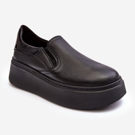 Lemar Manish Lemar Scarpe sportive in pelle da donna sulla piattaforma nero 2