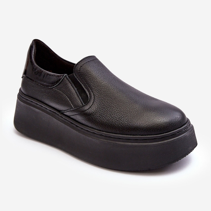 Lemar Manish Lemar Scarpe sportive in pelle da donna sulla piattaforma nero 2