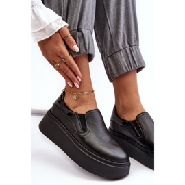 Lemar Manish Lemar Scarpe sportive in pelle da donna sulla piattaforma nero 1