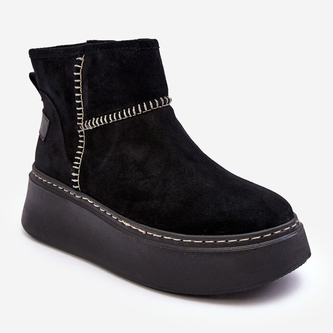 Stivali da neve in pelle scamosciata da donna Maciejka 06257-01 Neri nero 2