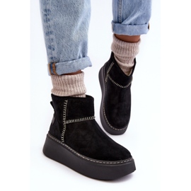 Stivali da neve in pelle scamosciata da donna Maciejka 06257-01 Neri nero 1