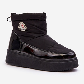 Stivali da neve slip-on con plateau da donna neri Gattea nero 1