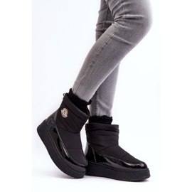 Stivali da neve slip-on con plateau da donna neri Gattea nero 2