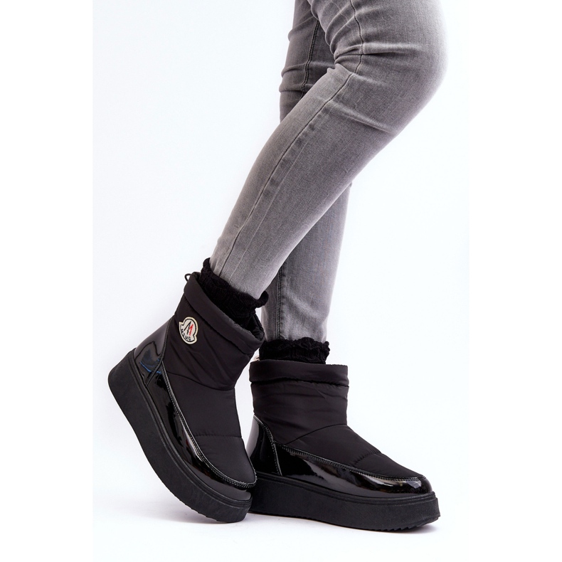 Stivali da neve slip-on con plateau da donna neri Gattea nero 2