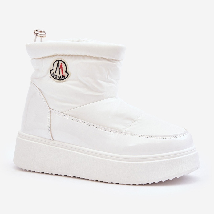 Stivali da neve slip-on con plateau da donna, Gattea bianco 1