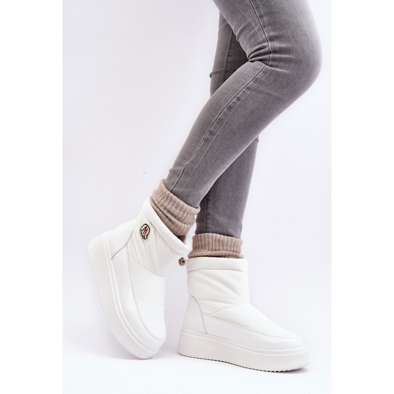 Stivali da neve slip-on con plateau da donna, Gattea bianco 2