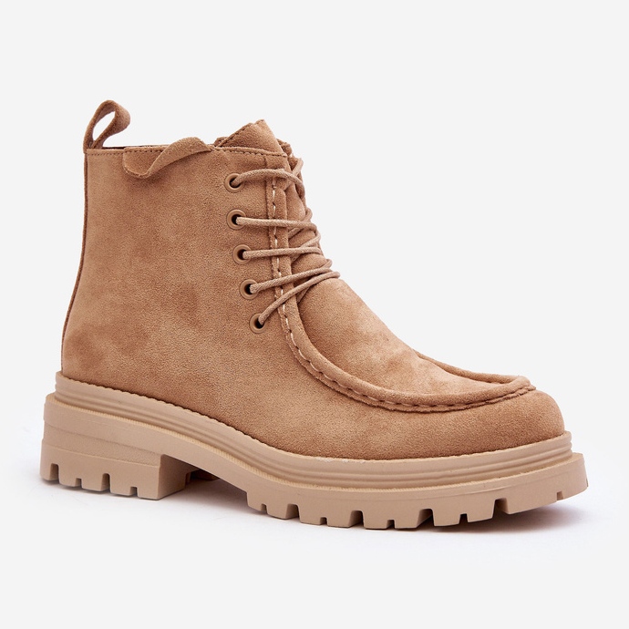Stivaletti da Donna con Cerniera, Beige Scuro Apolosi 1