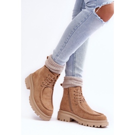 Stivaletti da Donna con Cerniera, Beige Scuro Apolosi 2