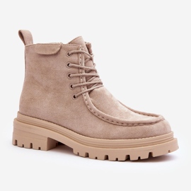 Stivali Trapper da donna Apolosi beige con cerniera 1