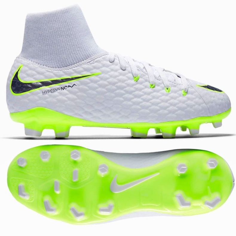 Nike hypervenom Phantom 3 Academy Df Fg Jr AH7287-107 scarpe da calcio bianco bianco 1