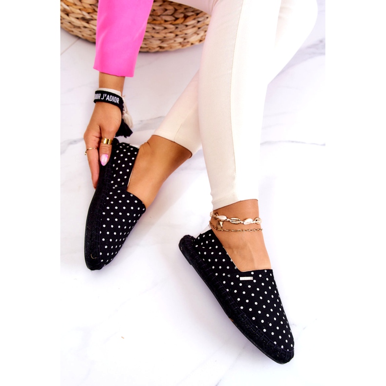 Espadrillas da donna a pois Big Star JJ274867 Nere nero 4