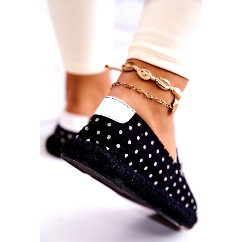 Espadrillas da donna a pois Big Star JJ274867 Nere nero 2