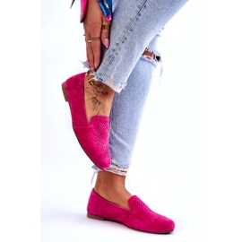 S.Barski Comodi Mocassini Traforati in Pelle Scamosciata Fucsia rosa 3