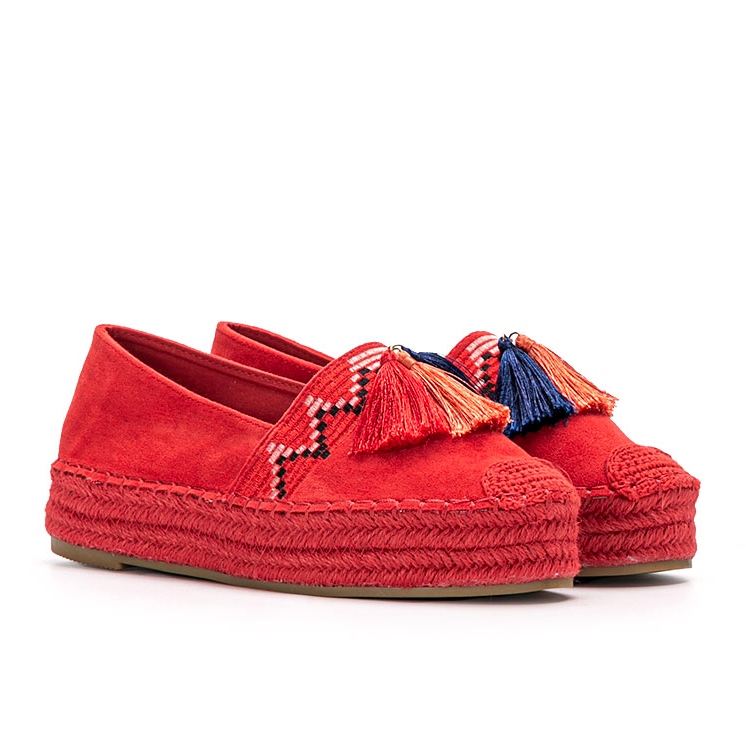 Coura Espadrillas rosse sulla piattaforma Pisquid rosso 1