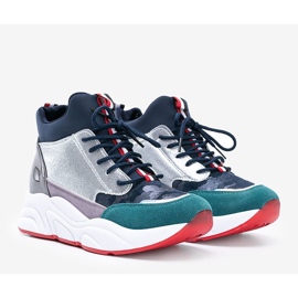 Sneakers blu navy su una spessa suola Cassadi multicolore 1