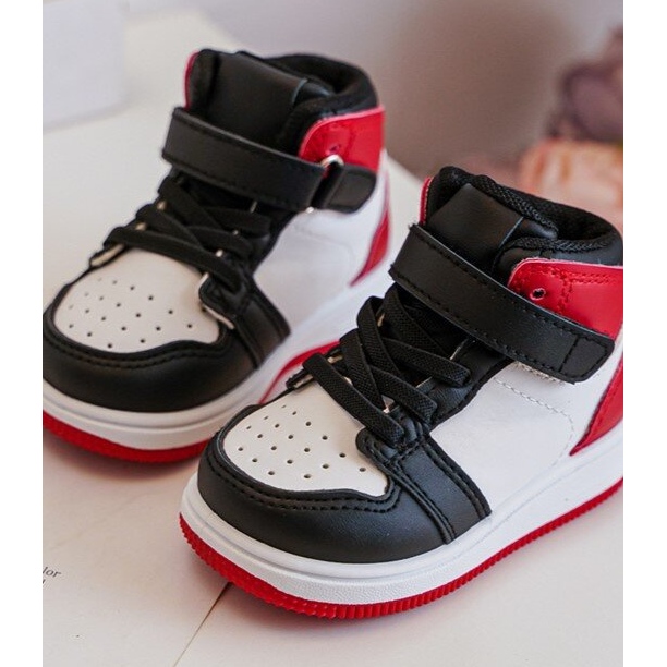 Scarpe Sportive Alte da Bambino Teredite Bianca e Rossa bianco 2