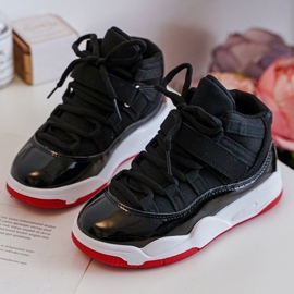 Scarpe stringate sportive per bambini Nere e rosse Darina nero 1