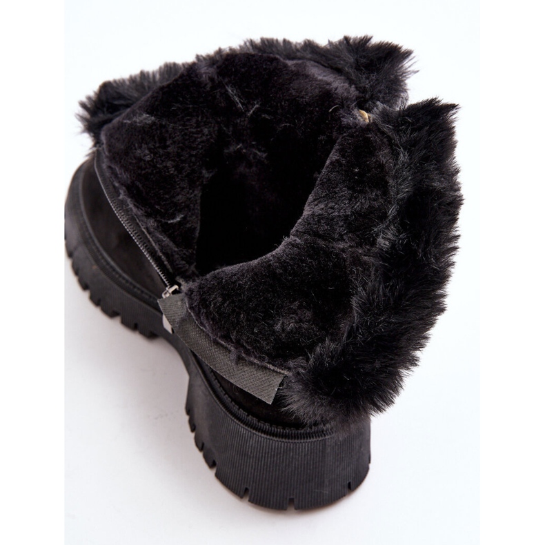 PE1 Stivaletti Da Donna In Camoscio Con Pelliccia, Colore Nero Hasiva 2