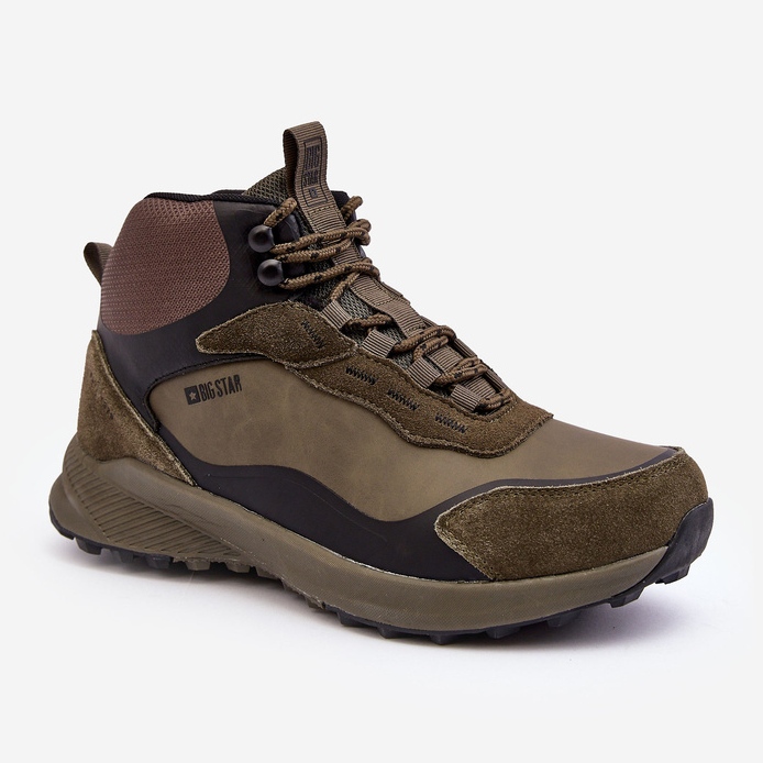 Scarpe da trekking isolate da uomo verdi Big Star MM174333 verde 1