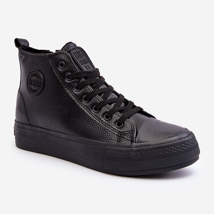 Sneakers alte isolanti da uomo con cerniera nera Big Star nero 1
