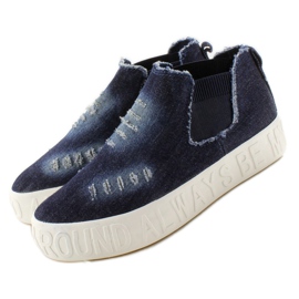 Sneakers alte Z-5 Navy con scritte in rilievo blu navy 2