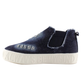Sneakers alte Z-5 Navy con scritte in rilievo blu navy 1