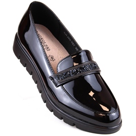 Scarpe comode, mocassini slip-on in vernice, neri, T.Sokolski J23-327 nero 2
