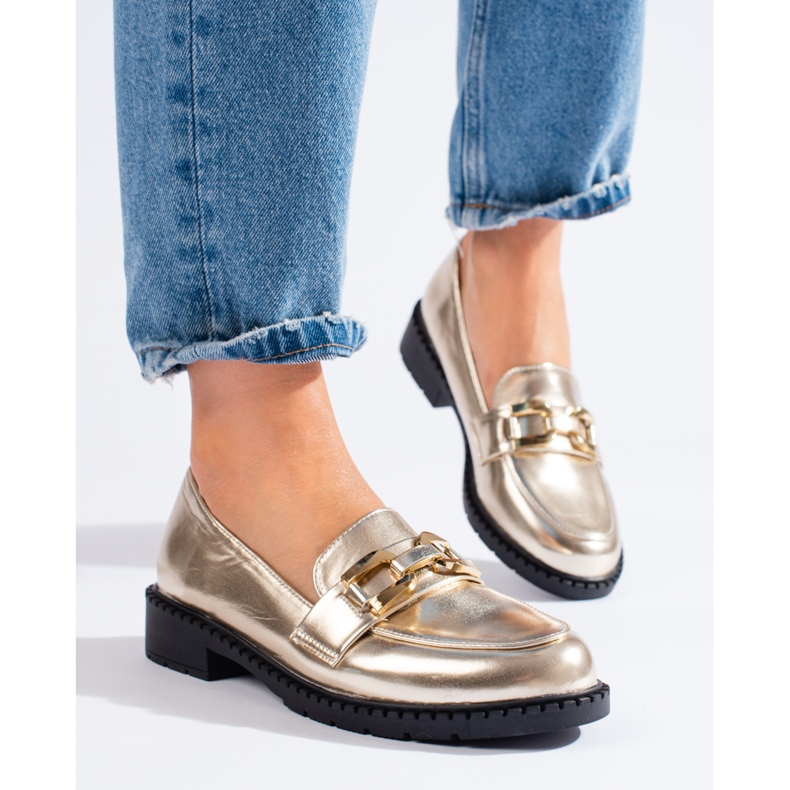Scarpe dorate da donna Shelovet d'oro 1