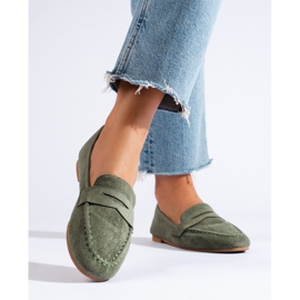 Comodi signori in camoscio da donna, Shelovet verde 1