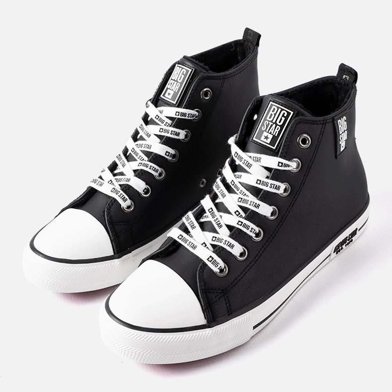 Sneakers alte da uomo nere Big star KK174346 nero 1