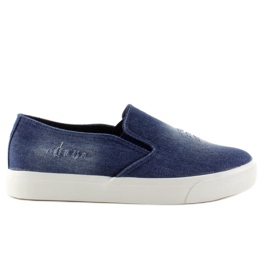 Sneakers slip-on in denim K-89 D. blu blu navy 1
