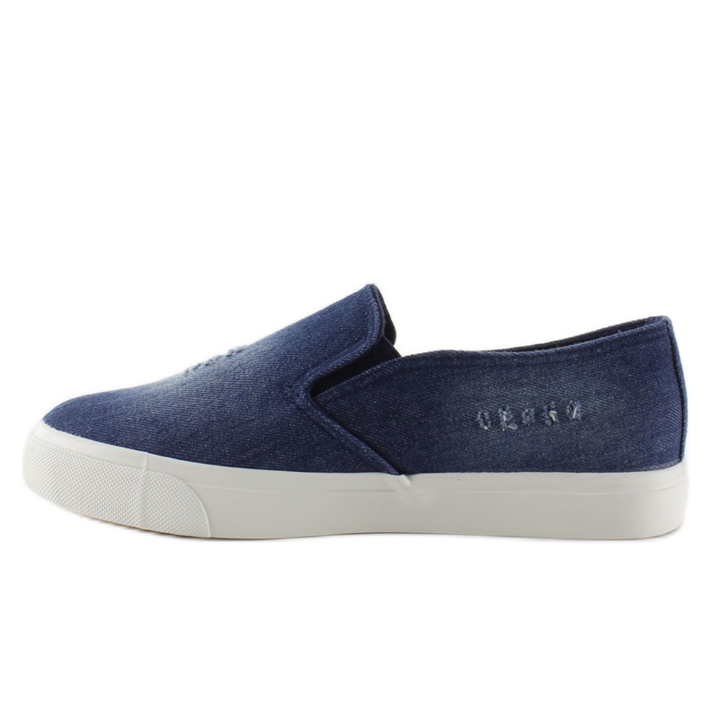 Sneakers slip-on in denim K-89 D. blu blu navy 2