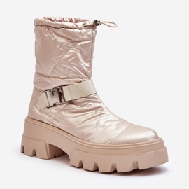 PH2 Stivali da donna con suola massiccia e tacco piatto, Beige Werikse 1