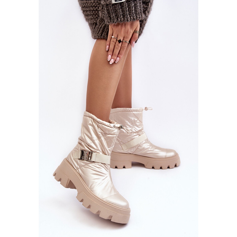 PH2 Stivali da donna con suola massiccia e tacco piatto, Beige Werikse 2
