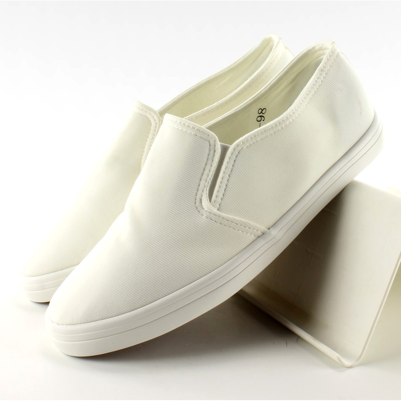 Materiale sneakers slip-on 1-98 Bianco 1