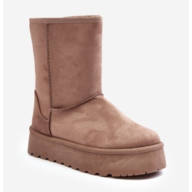 PS1 Stivali da neve da donna con isolamento in pelliccia Abrams beige scuro 1
