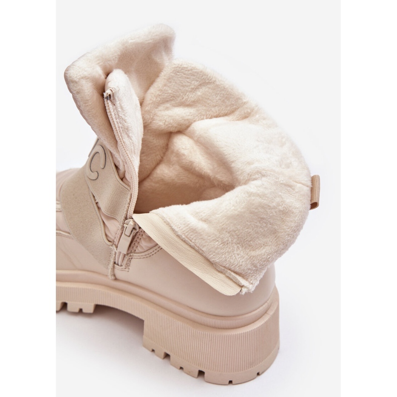 PS1 Stivali da neve isolati con cerniera da donna Zeva beige chiaro 2
